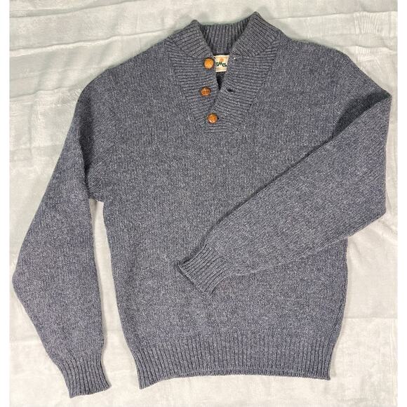 Eastern Mountain Sports EMS L Shawl Collar Sweater Button Grandpa VTG USA Made - Picture 2 of 8